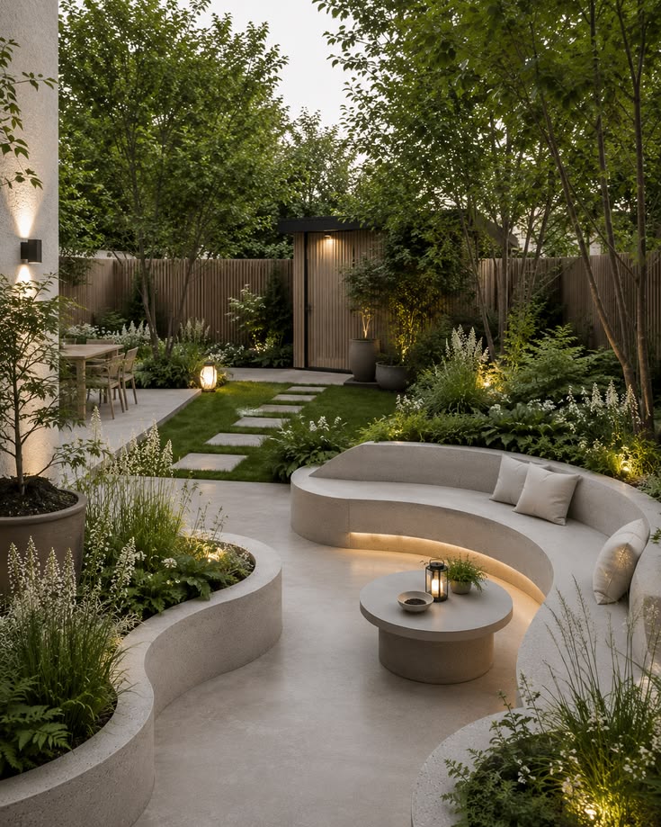 зона отдыха из камня